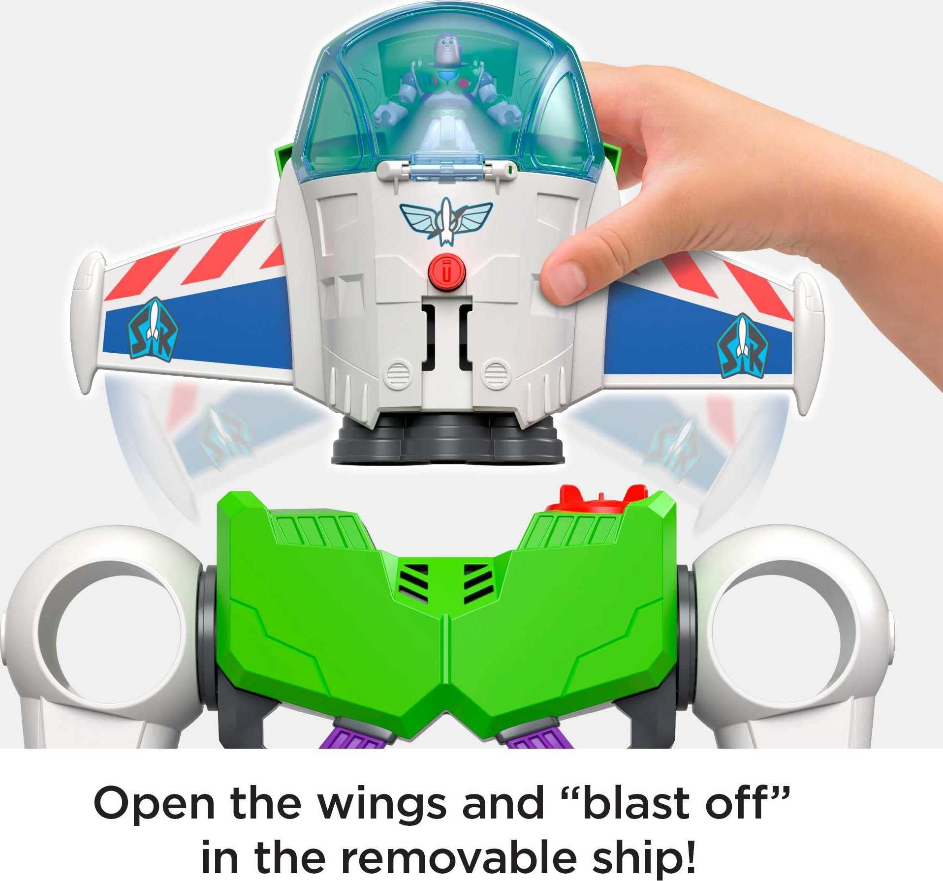 Claw arm lets kids pick up figures and mock capture scenes.