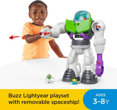 Removable spaceship adds versatile play and storytelling opportunities.