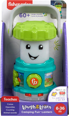 Fisher-Price Laugh & Learn Camping Fun Lantern promotes imaginative camping with animals and counting.