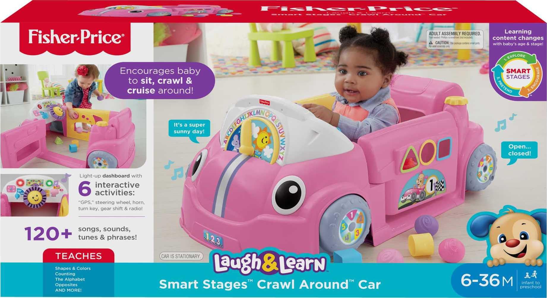 Fisher-Price Laugh & Learn Crawl Around Car toy promotes tunes and pretend play for little drivers