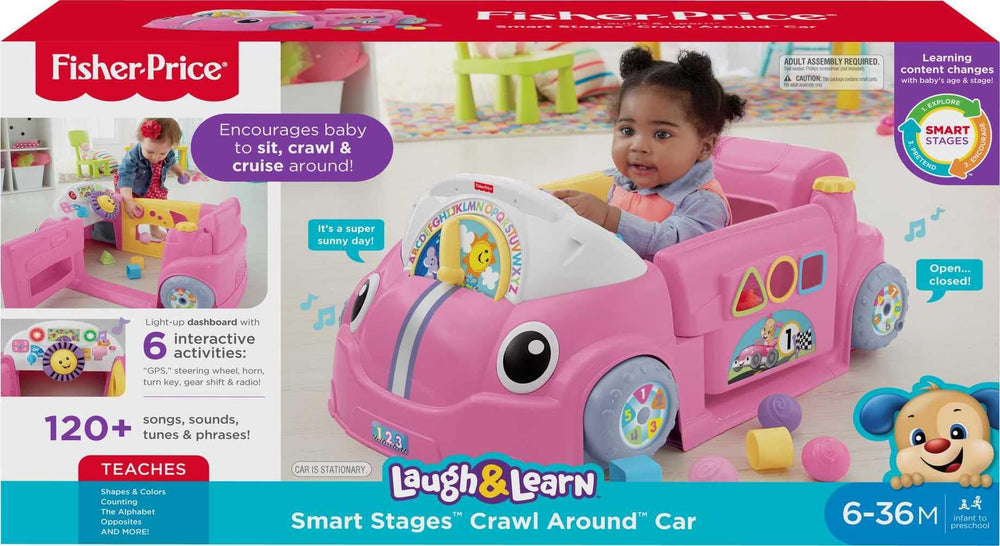 Fisher-Price Laugh & Learn Crawl Around Car toy promotes tunes and pretend play for little drivers
