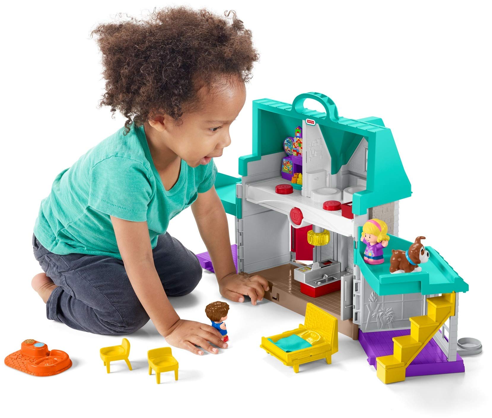 Fisher-Price Little People Big Helpers Home playset playroom buttons trigger songs.