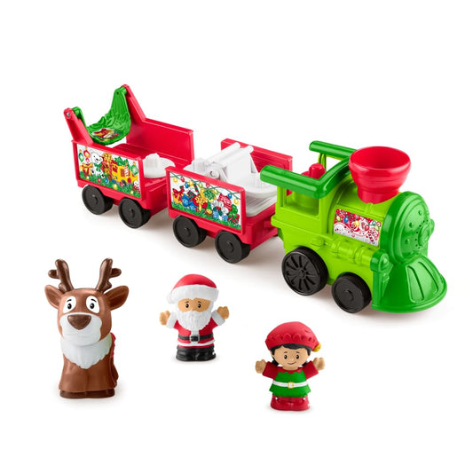 Fisher-Price Little People Christmas Train engine for musical pretend play.