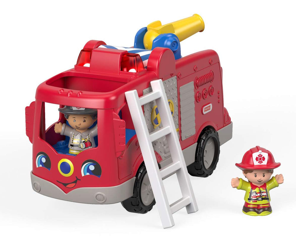 Fisher-Price Little People fire truck delivers music and songs for engaging play sessions.