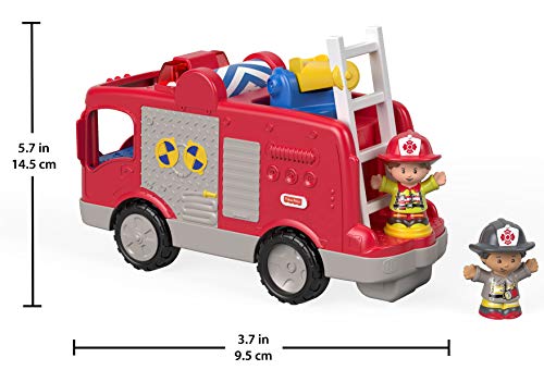 Fisher-Price Little People fire truck supports creative rescue play and missions.