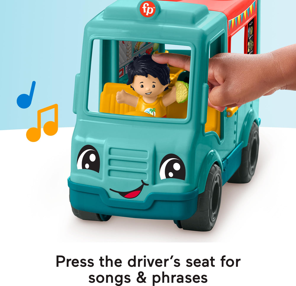 Fisher-Price Little People food truck buttons activate songs and sounds.
