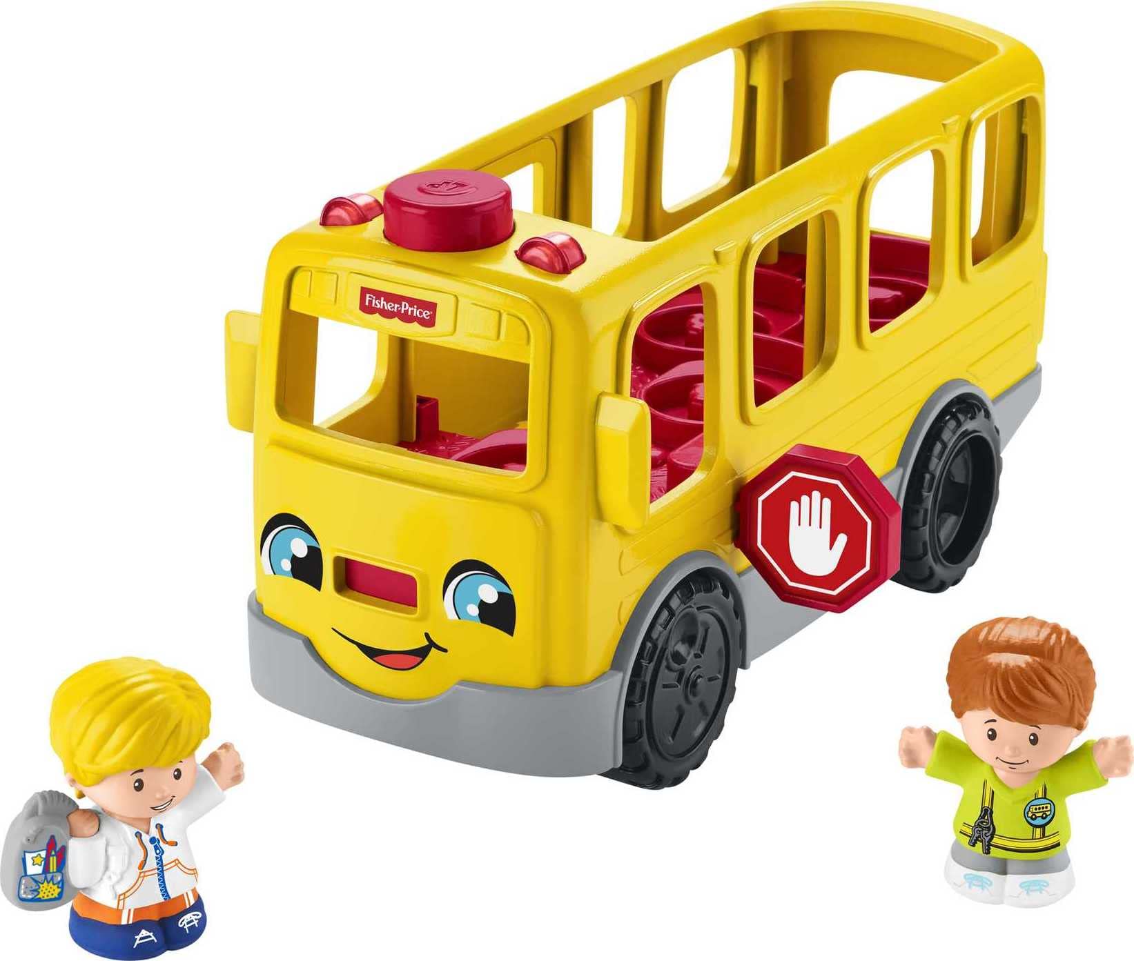 Fisher-Price Little People Sit with Me School Bus front view with Lights for imaginative play