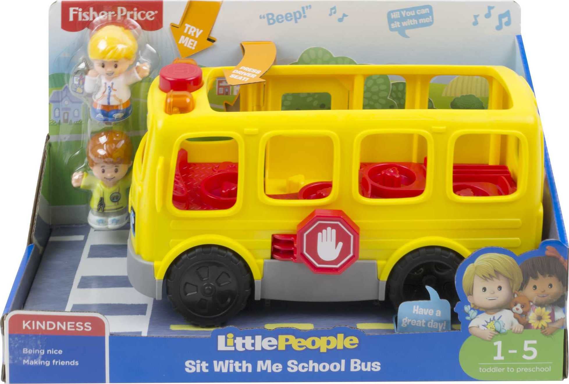 Fisher-Price Little People Sit with Me School Bus rolling play on the floor