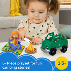 Fisher-Price Little People Time to Camp pretend campfire enhances cozy storytelling.