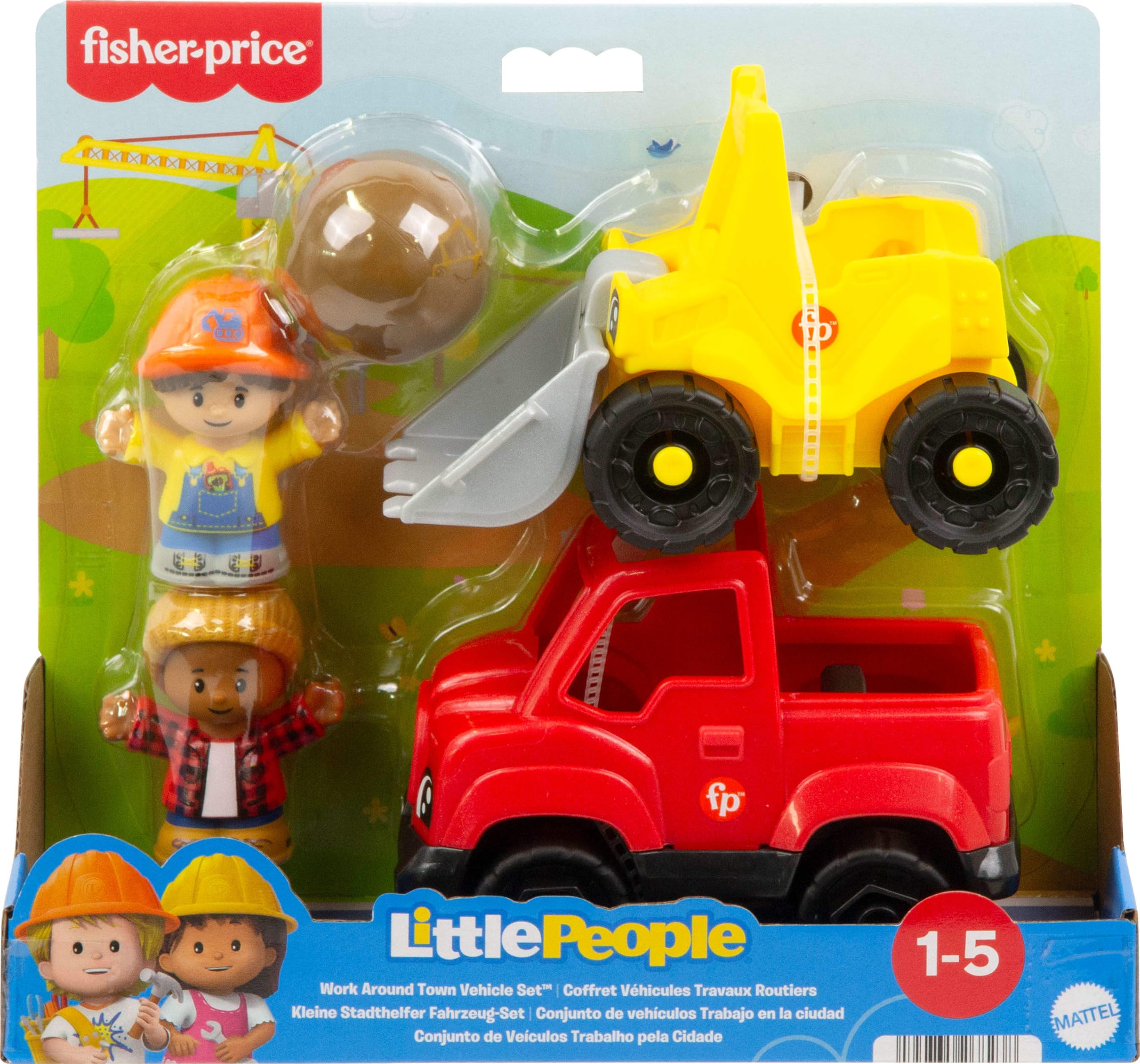 Little People Work Around Town set on the floor inviting rolling and open-ended play.