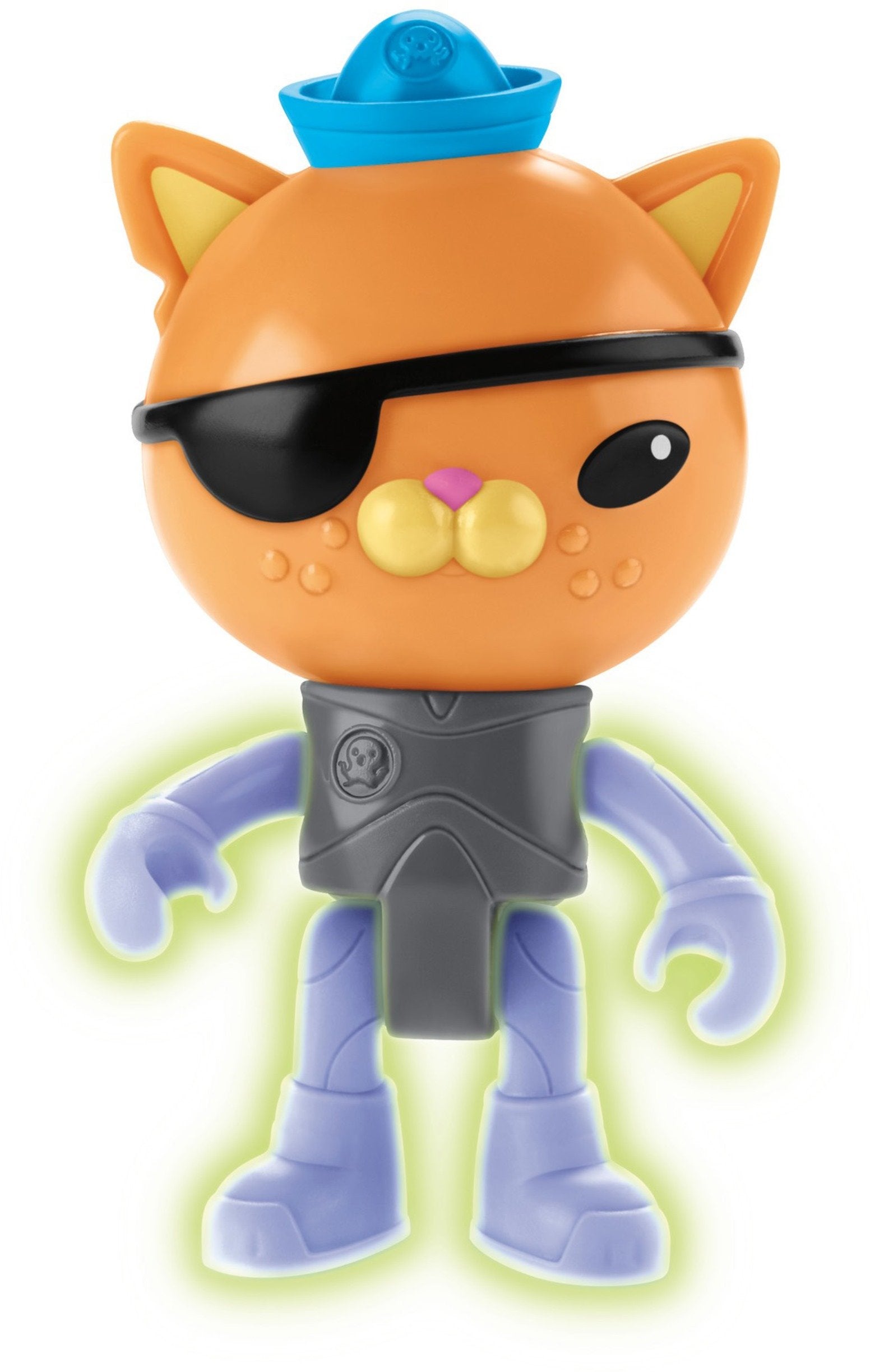 Fisher-Price Octonauts Peso figure with green glow-in-the-dark suit for dim-light play.