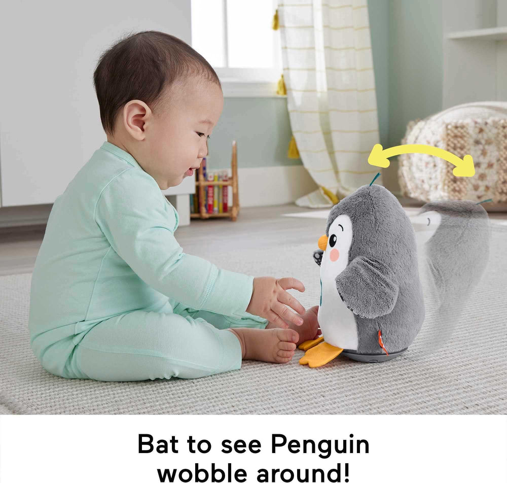 Penguin feet with crinkle texture to stimulate touch and curiosity.
