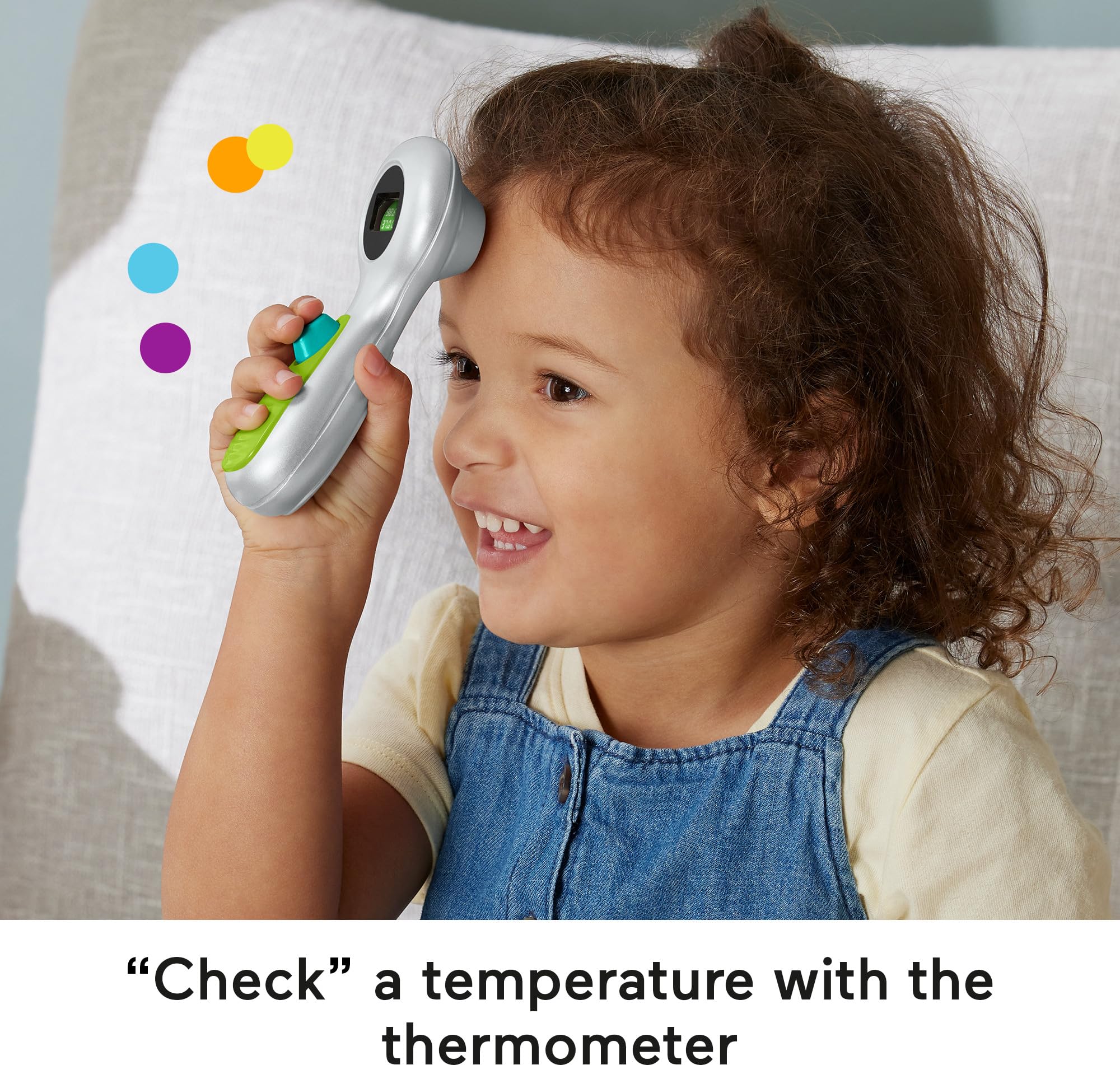 Fisher-Price medical kit otoscope for playful ear exams.