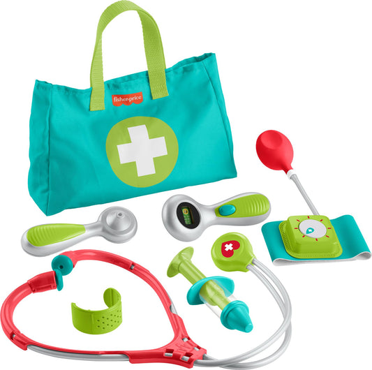 Fisher-Price medical kit stethoscope for imaginative heart checks.