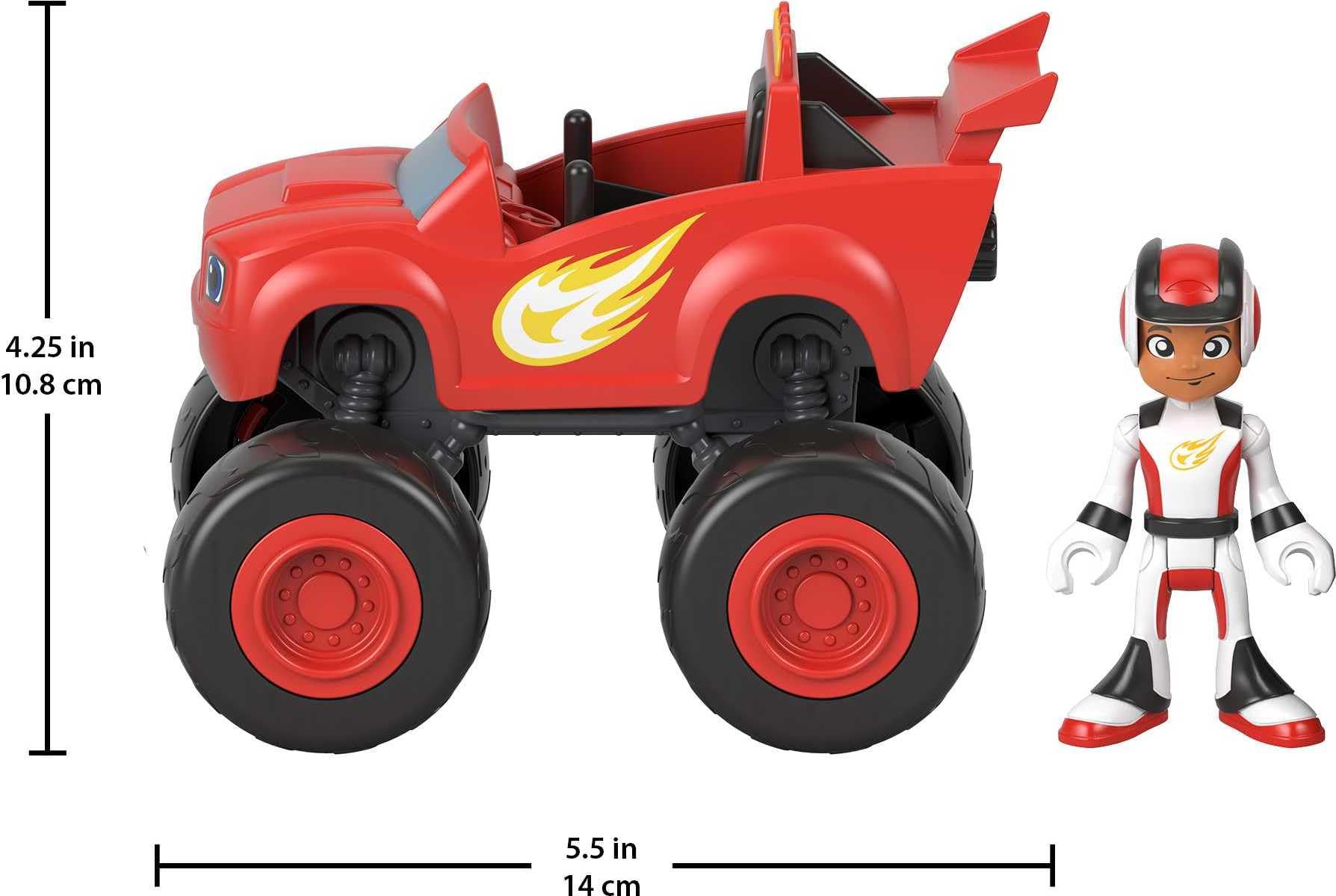 Push-along Blaze monster truck sized for easy preschool racing.