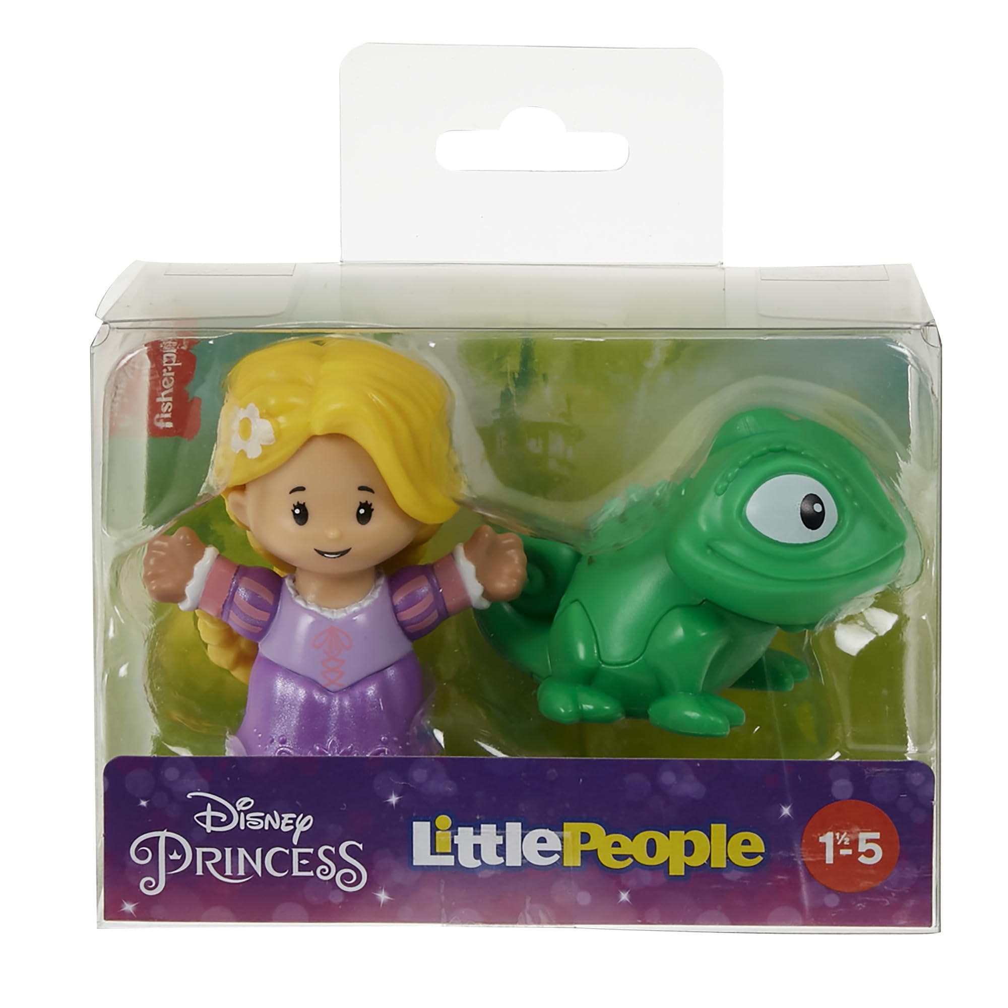 Fisher-Price Little People Rapunzel and Pascal figures, ages 1.5–5, durable and kid-friendly