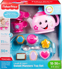 Fisher-Price Sweet Manners set shown in a cozy toddler tea scene.