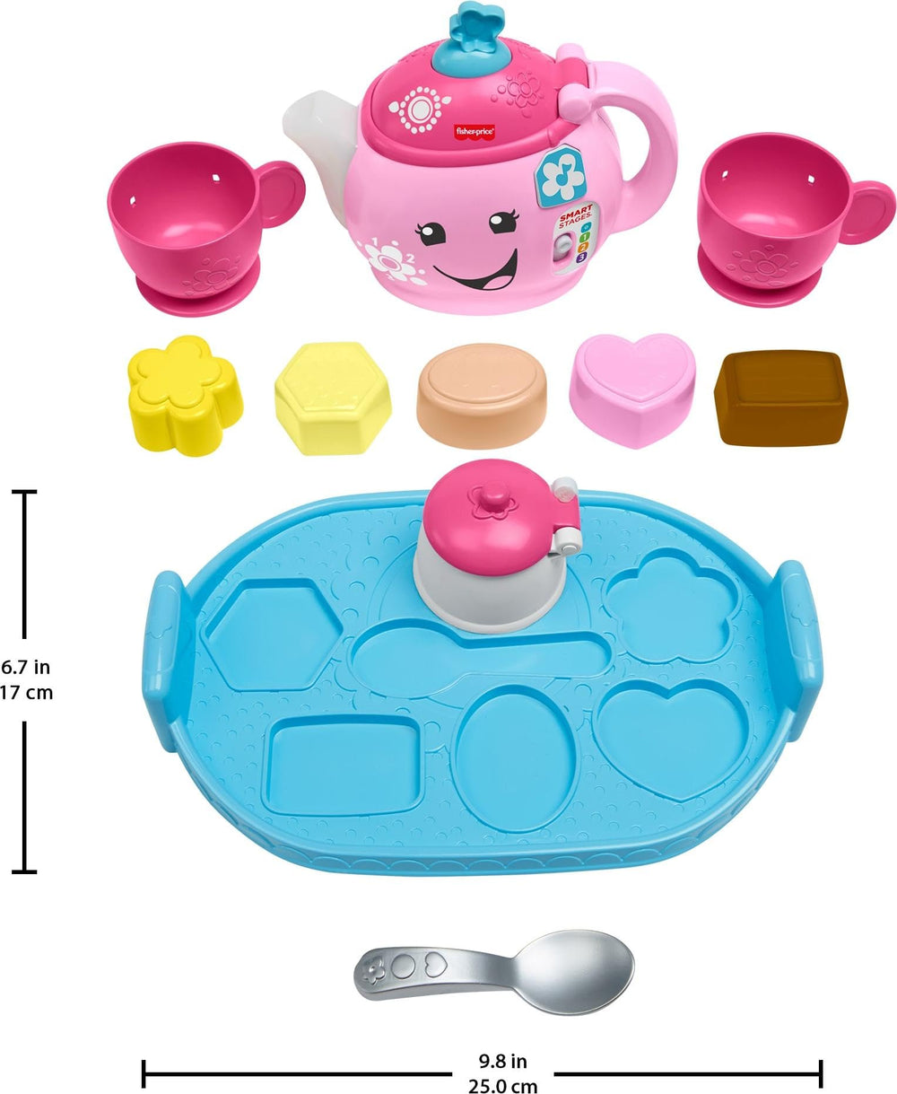 Fisher-Price teapot button triggers extra songs and learning phrases.