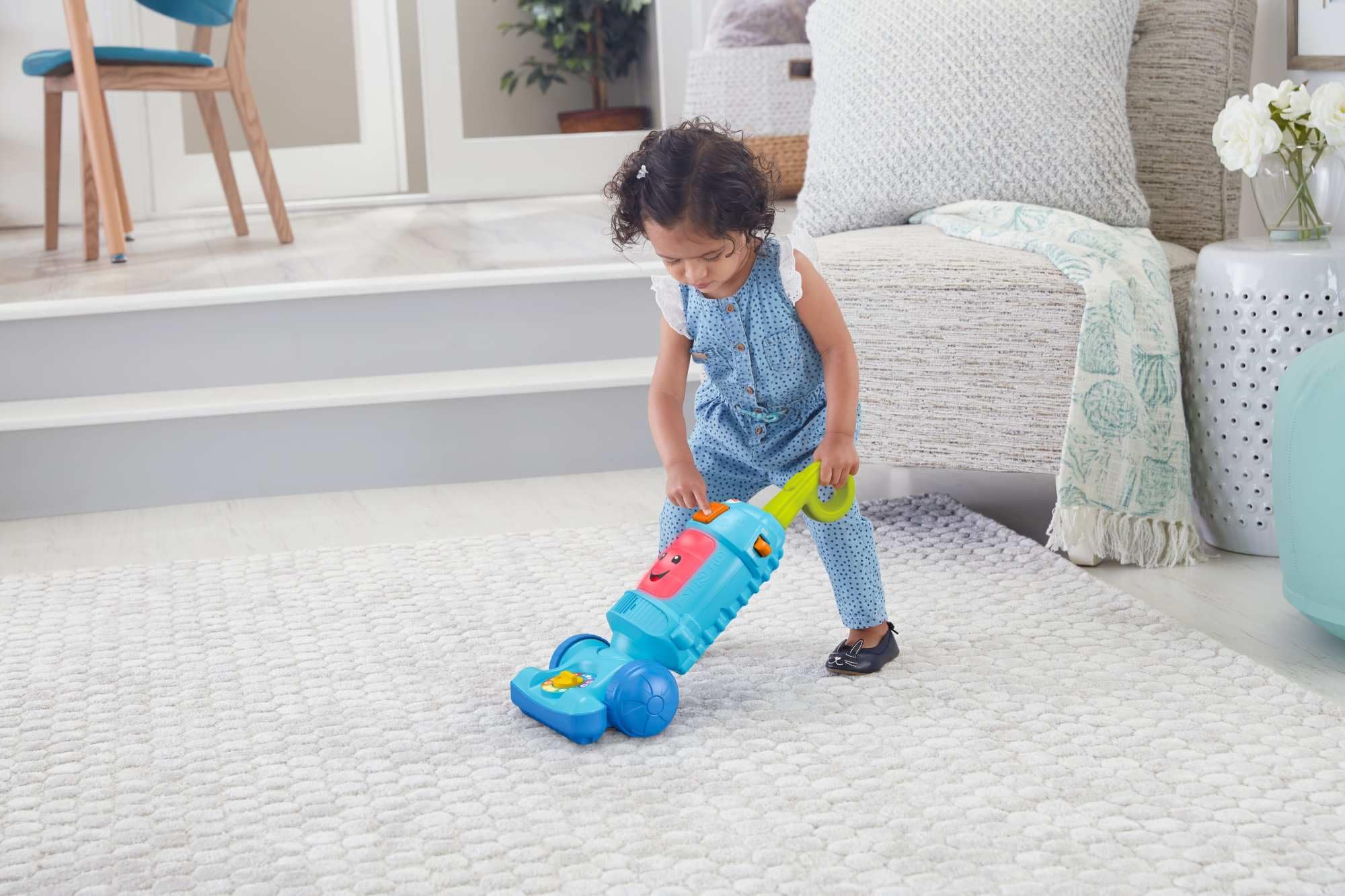 Fisher-Price vacuum sounds on-off switch sparks pretend cleaning play