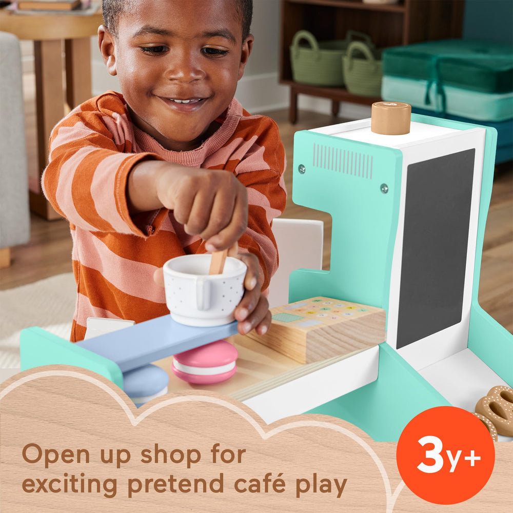 Fisher-Price wooden cash register for kid-friendly checkout pretend play