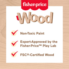 Fisher-Price wood coffee cup for realistic pretend brewing and serving