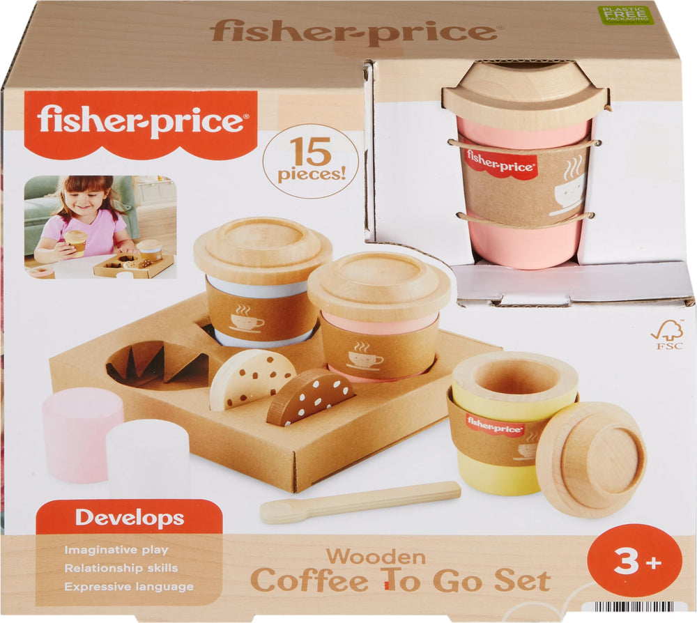 Fisher-Price beverage carrier caddy to help move the cafe setup