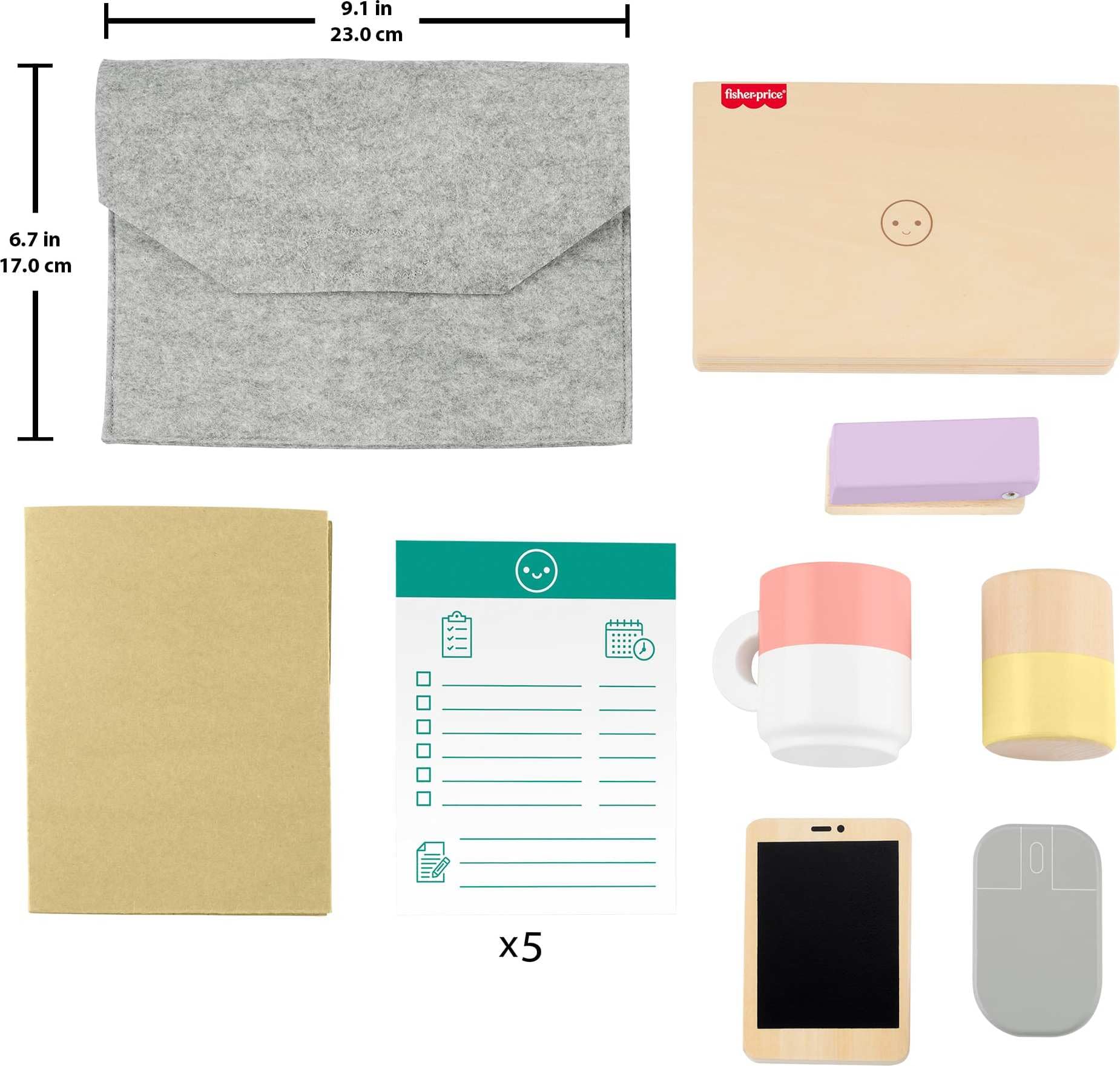 Fisher-Price Wood Pretend Office document folder supports filing role play