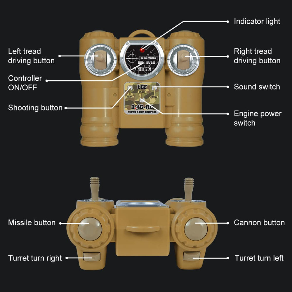 Fistone 1/24 RC Battle Tank rechargeable battery and charger included