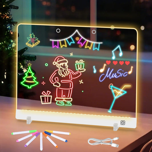 Fistone LED Note Board with Stand – sturdy surface for doodling and learning