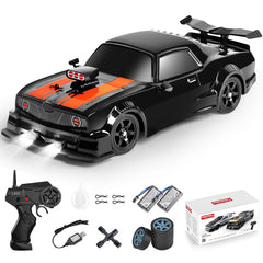 Fistone RC drift car front angle showing 4WD stability for precise turns.