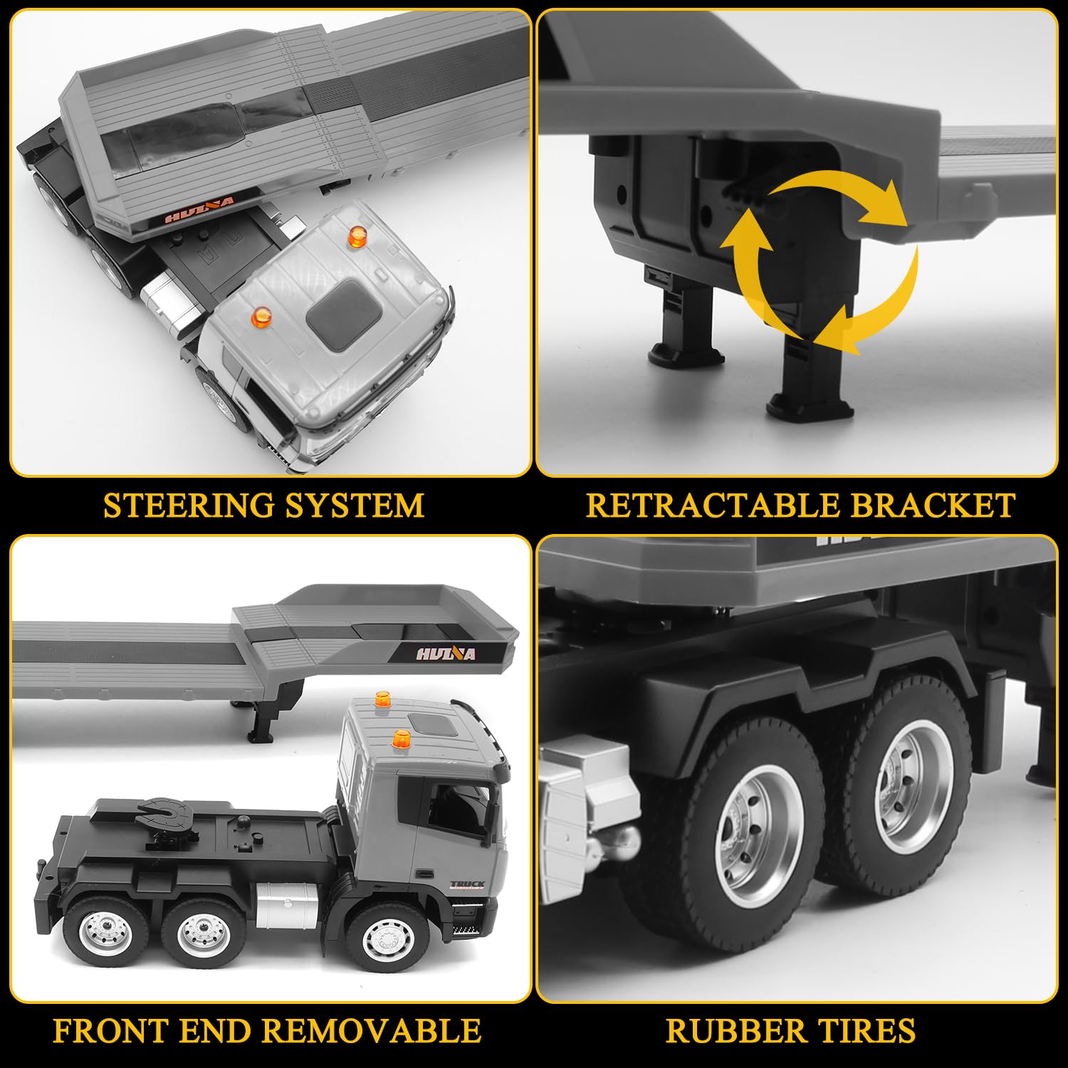 Fistone RC semi-truck measures 27 inches for a bold, durable play presence