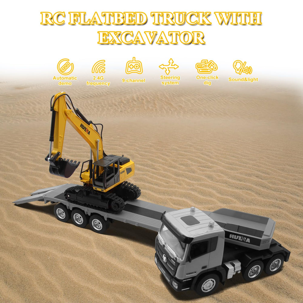 Fistone RC semi-truck detachable trailer view shows versatile towing and extended play options