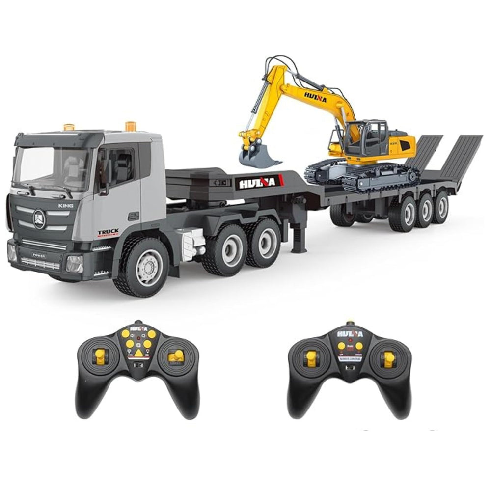 Fistone RC semi-truck front view highlights authentic styling for immersive pretend play