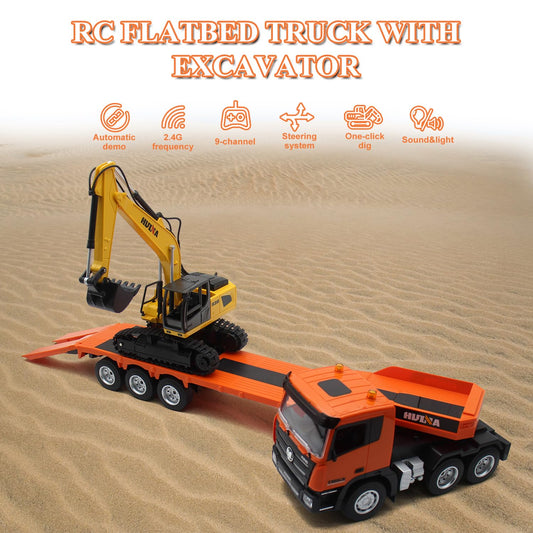 Fistone RC semi-truck trailer extended for dramatic towing and imaginative scenarios