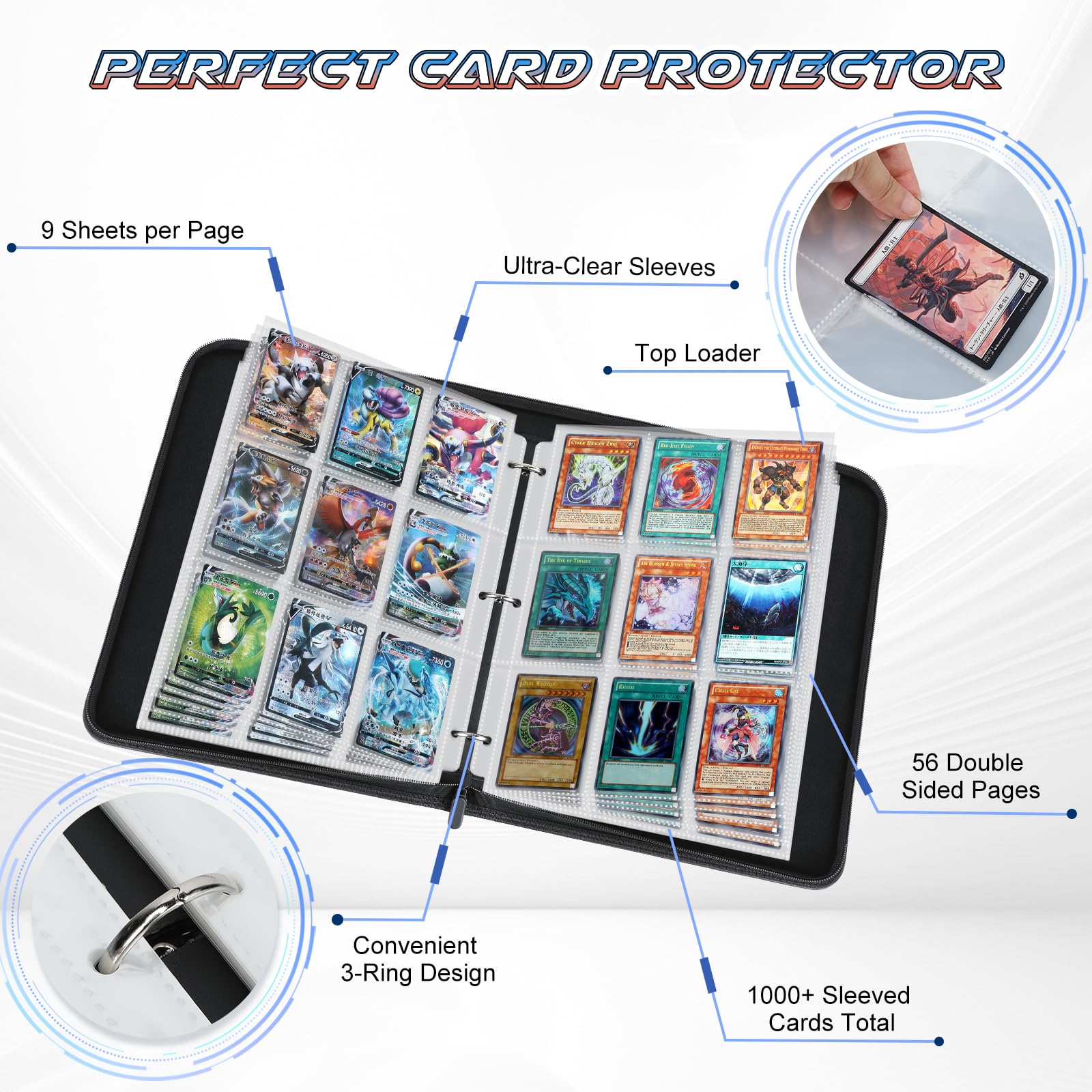 FITNISSFTW 3-ring zip design keeps cards secure during transport