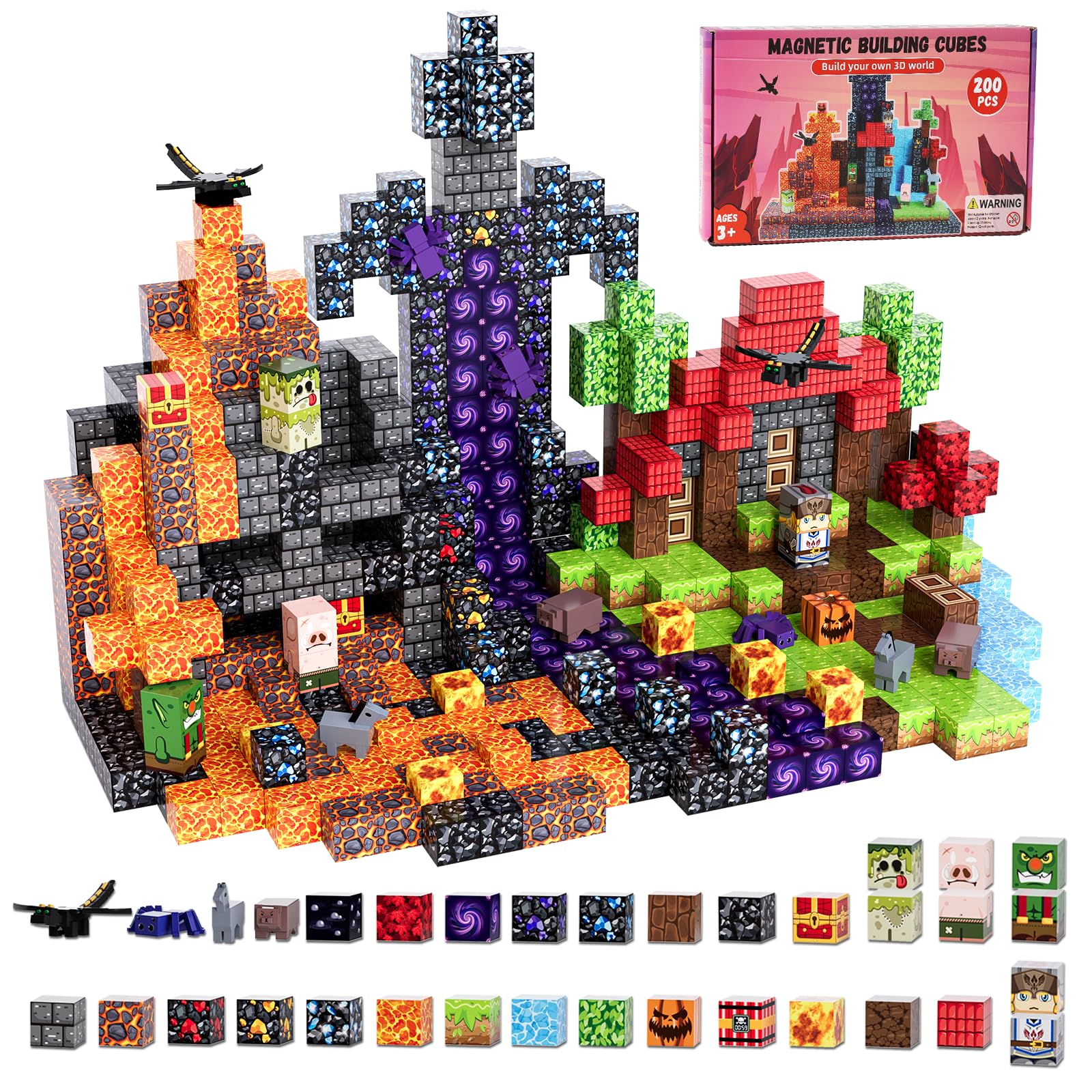 Fitrobust forest-theme magnetic blocks in action to support imaginative play.