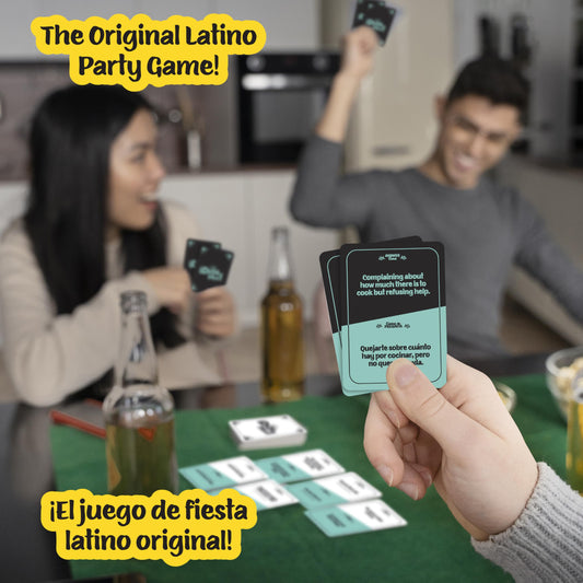 FITZ Dios Mio card deck open with bilingual cards, ideal for practice and laughs