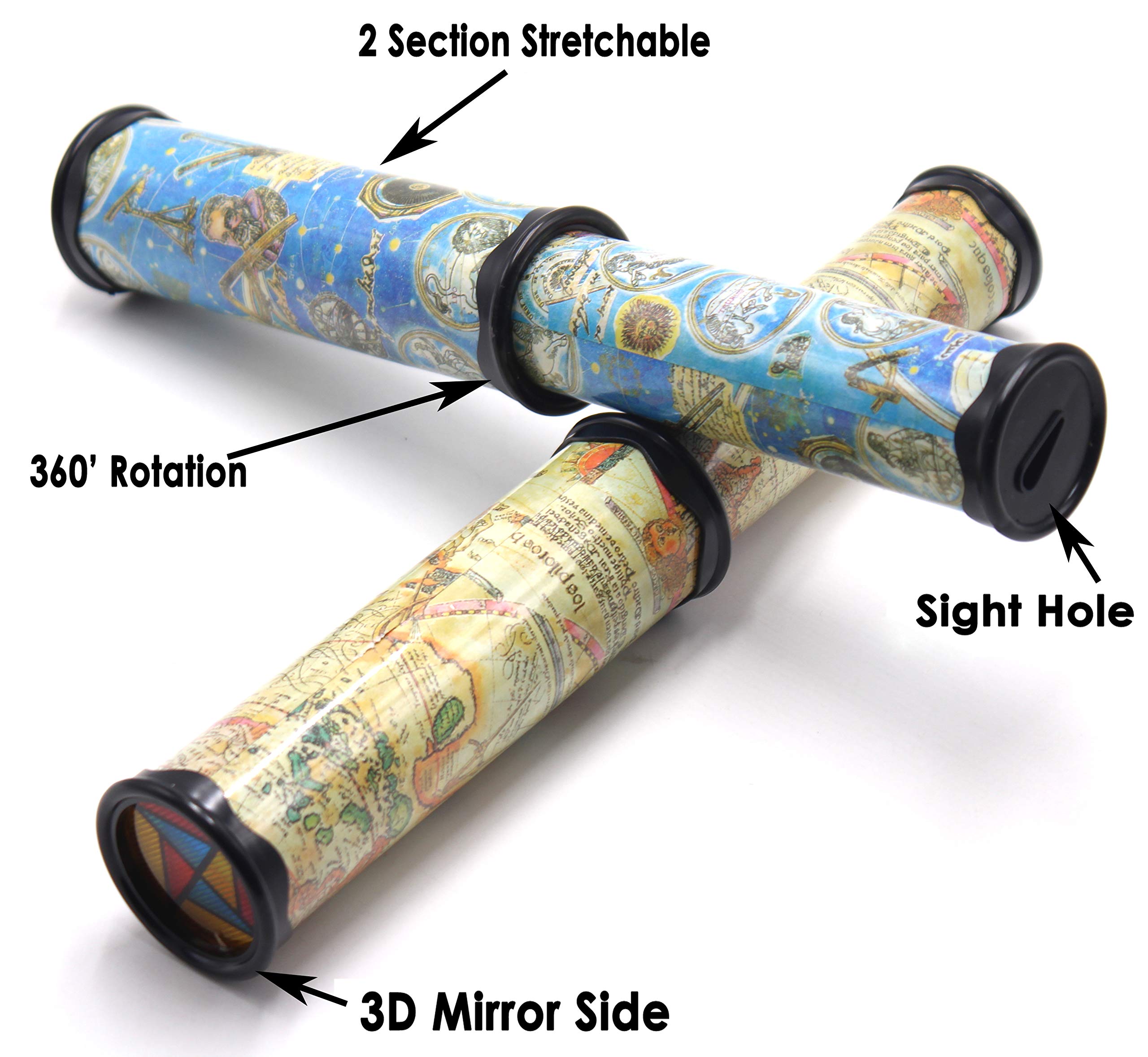 FIVOENDAR Kaleidoscope interior colors reveal shifting patterns during rotation