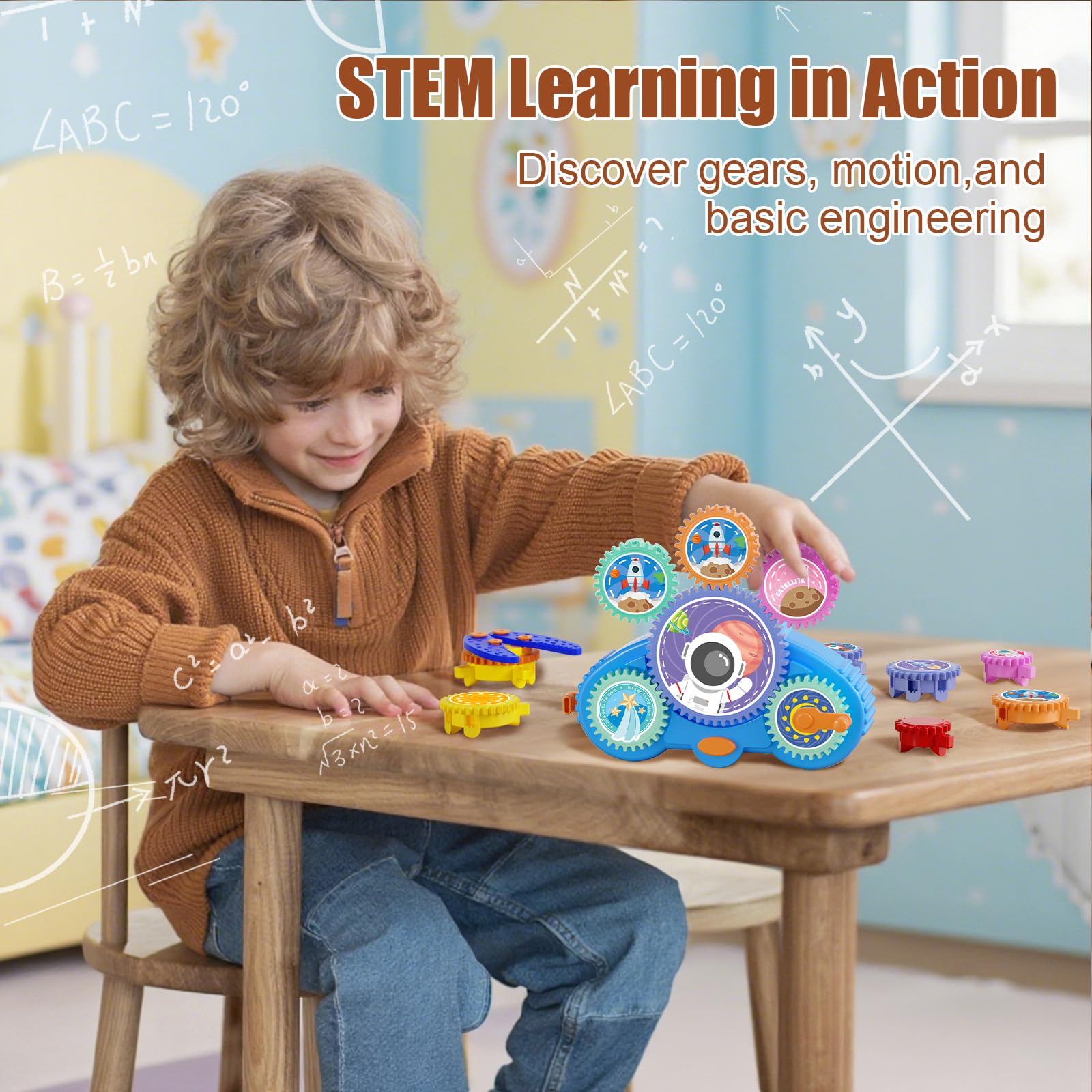 Fivoro gear toy manual spin encourages hands-on exploration.