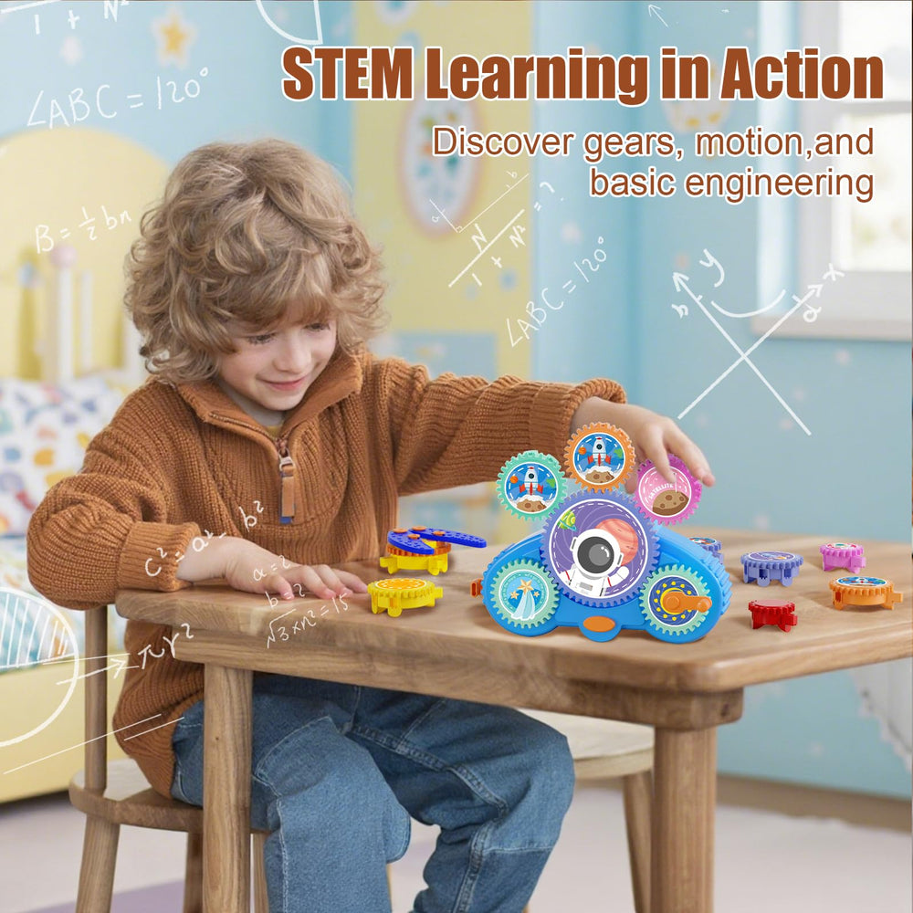 Fivoro gear toy manual spin encourages hands-on exploration.