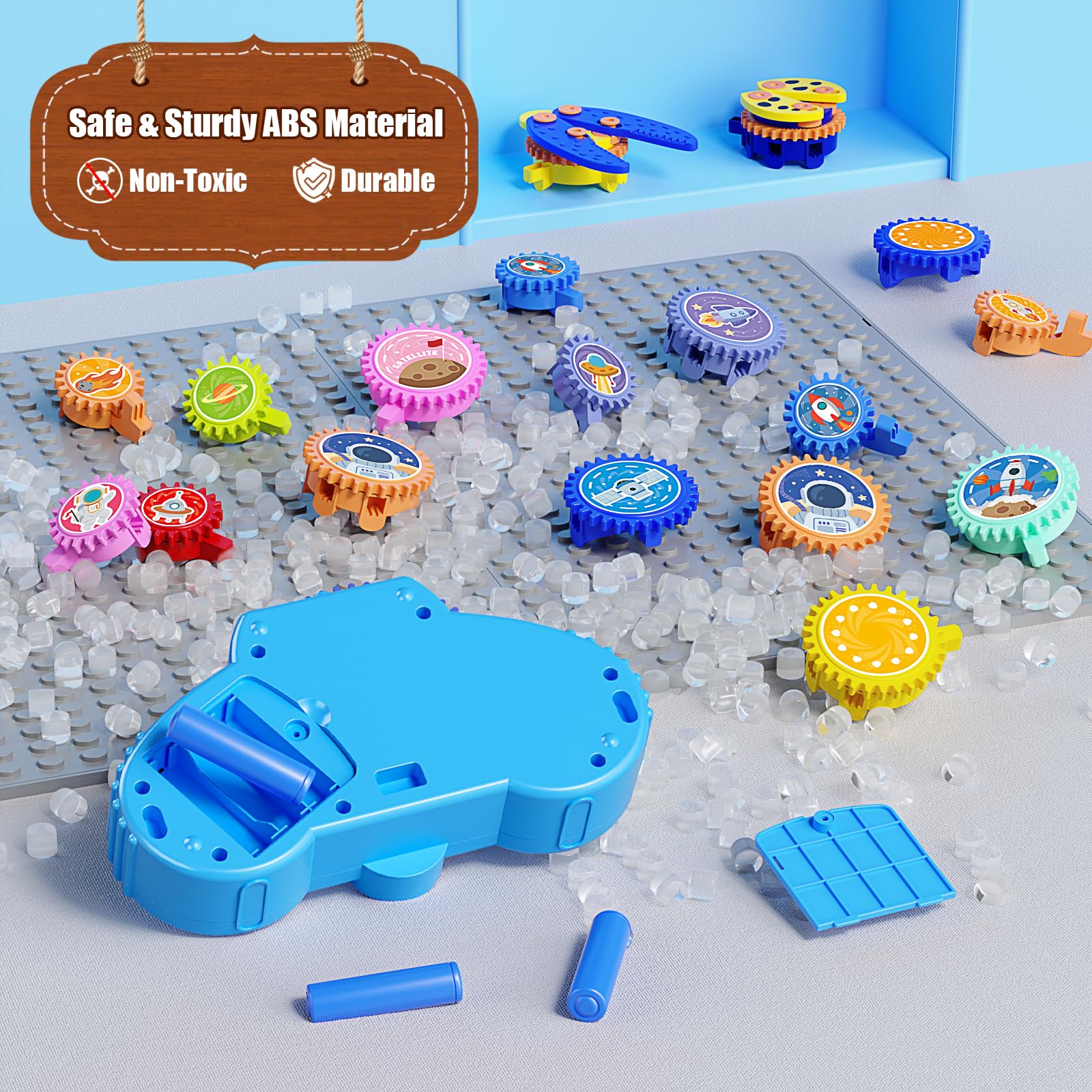 Fivoro gear toy uses BPA-free durable materials for safe play.
