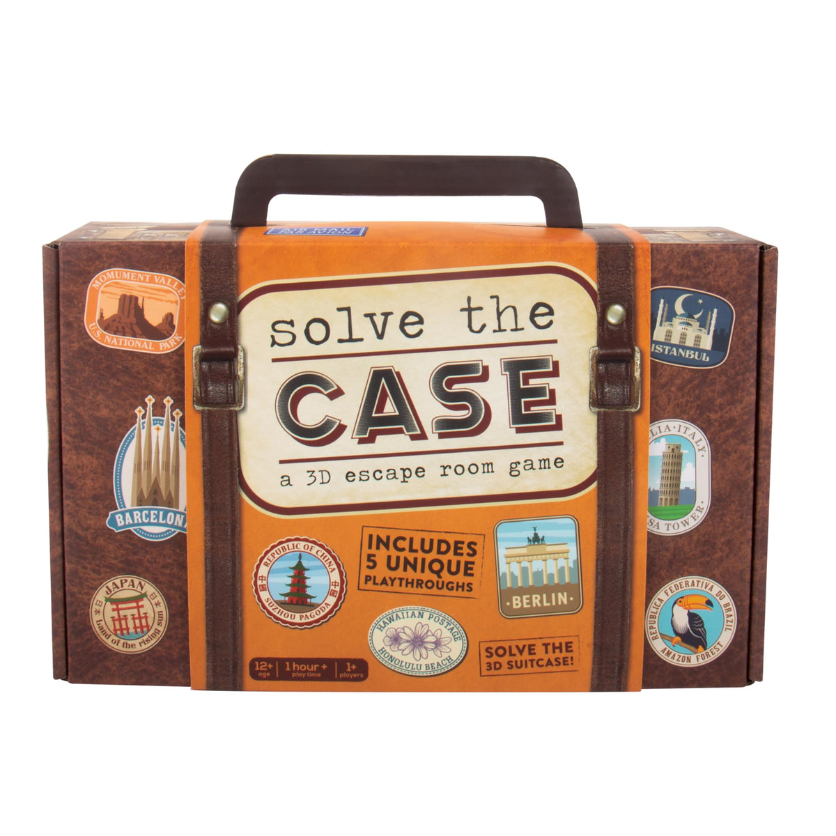 Fizz Creations Solve The Case suitcase opens to reveal organized clues for family game night