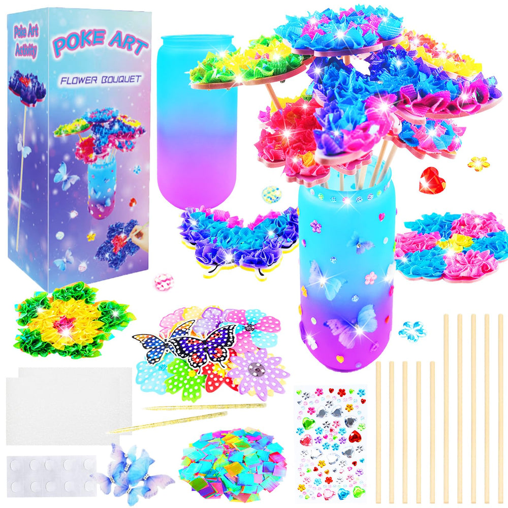 FJBICODA poke art bouquet flower assembly for kids creativity and hands-on learning