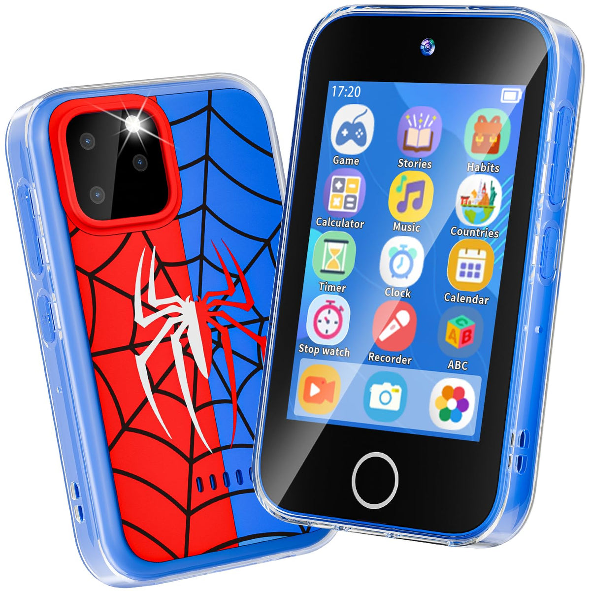 FKATEEN Kids Phone 3.5-inch front view highlights kid friendly size for easy tapping.