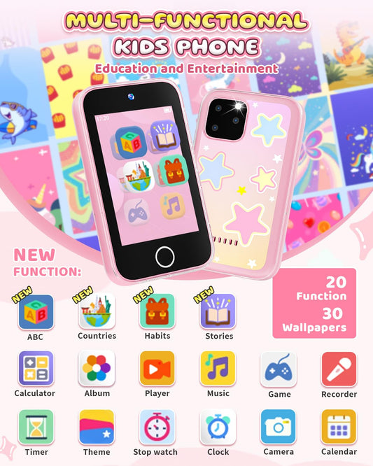 FKATEEN Kids Smart Phone dual cameras capture fun memories.