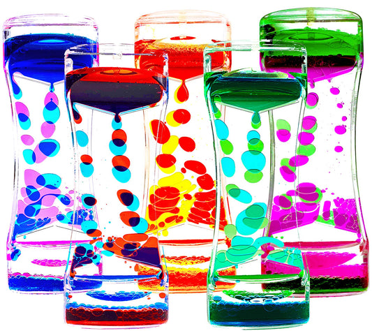FKYTION liquid motion bubbler timer on desk for calming focus.