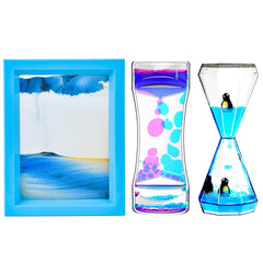 FKYTION liquid motion bubbler top view shows calming color droplets for focus and stress relief