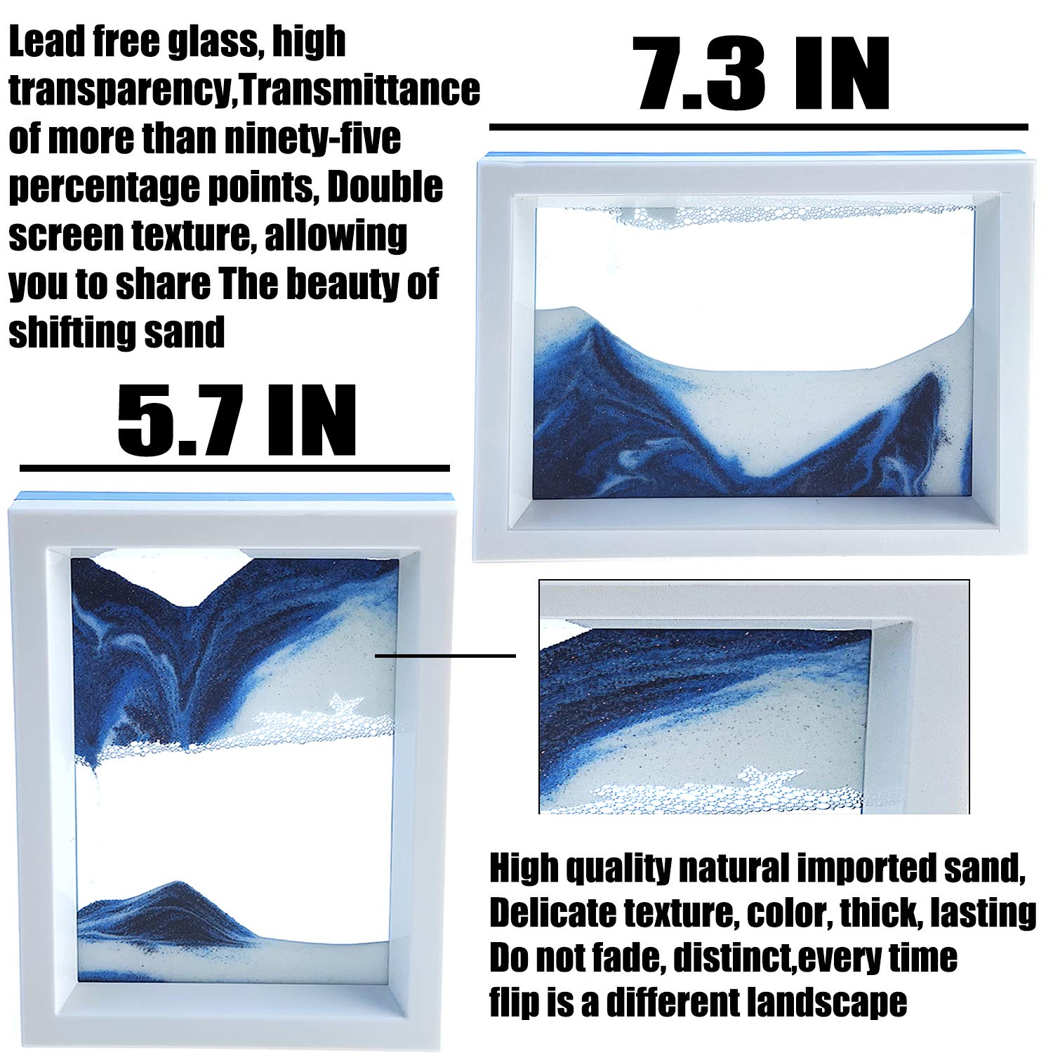 FKYTION moving sand art picture diamond penguin highlights meditative patterns for calm evenings