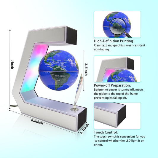 Flagest floating globe desk decor enhances focus and a modern workspace.