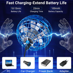 Flashbee quick USB charging powers about 15 minutes of fun.